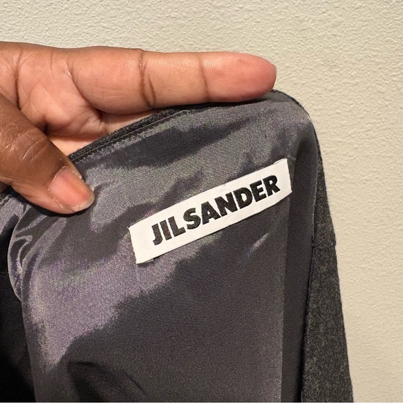 Jil Sander Gray Pencil Skirt Wool Cashmere Blend Pleated Front Size 38 - Picture 9 of 11